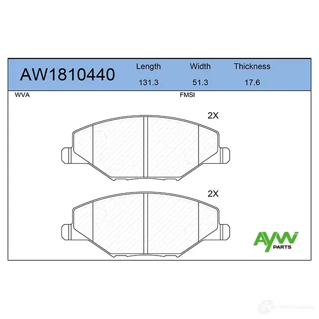 Тормозные колодки передние AYWIPARTS 4381570 YM JVB4 AW1810440 изображение 0