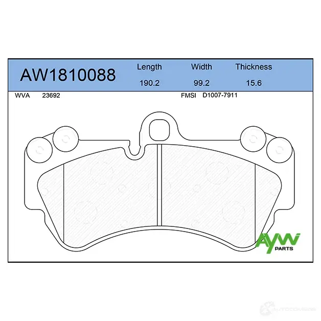 Тормозные колодки передние AYWIPARTS AW1810088 HN S51 4381232 изображение 0