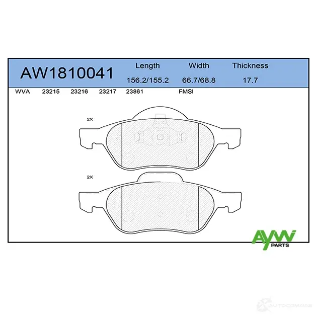 Тормозные колодки передние AYWIPARTS 4381185 AW1810041 RNOGVJ E изображение 0