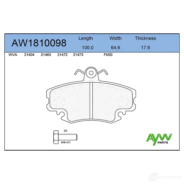 Тормозные колодки передние AYWIPARTS AW1810098 4381242 TR3 JU изображение 0