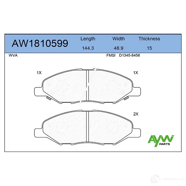 Тормозные колодки передние AYWIPARTS AW1810599 4381723 L K77A изображение 0