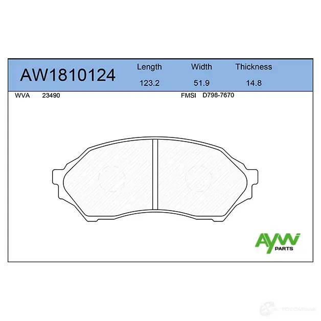 Тормозные колодки передние AYWIPARTS MNBES2 W AW1810124 4381268