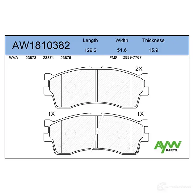 Тормозные колодки передние AYWIPARTS AW1810382 6 6EAF2 4381513 изображение 0