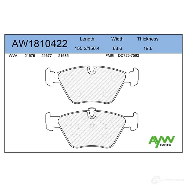 Тормозные колодки передние AYWIPARTS 4381552 ZS7 RF AW1810422 изображение 0