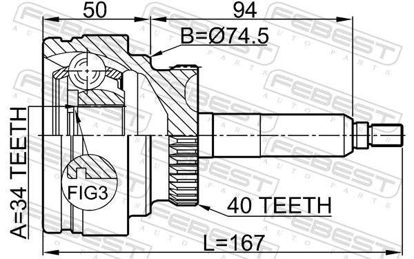 Шрус внешний AYWIPARTS 4380596 AW1510605 CIN B8J изображение 1