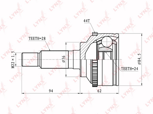 Шрус внешний AYWIPARTS 4380445 TW XC5HI AW1510303A изображение 0