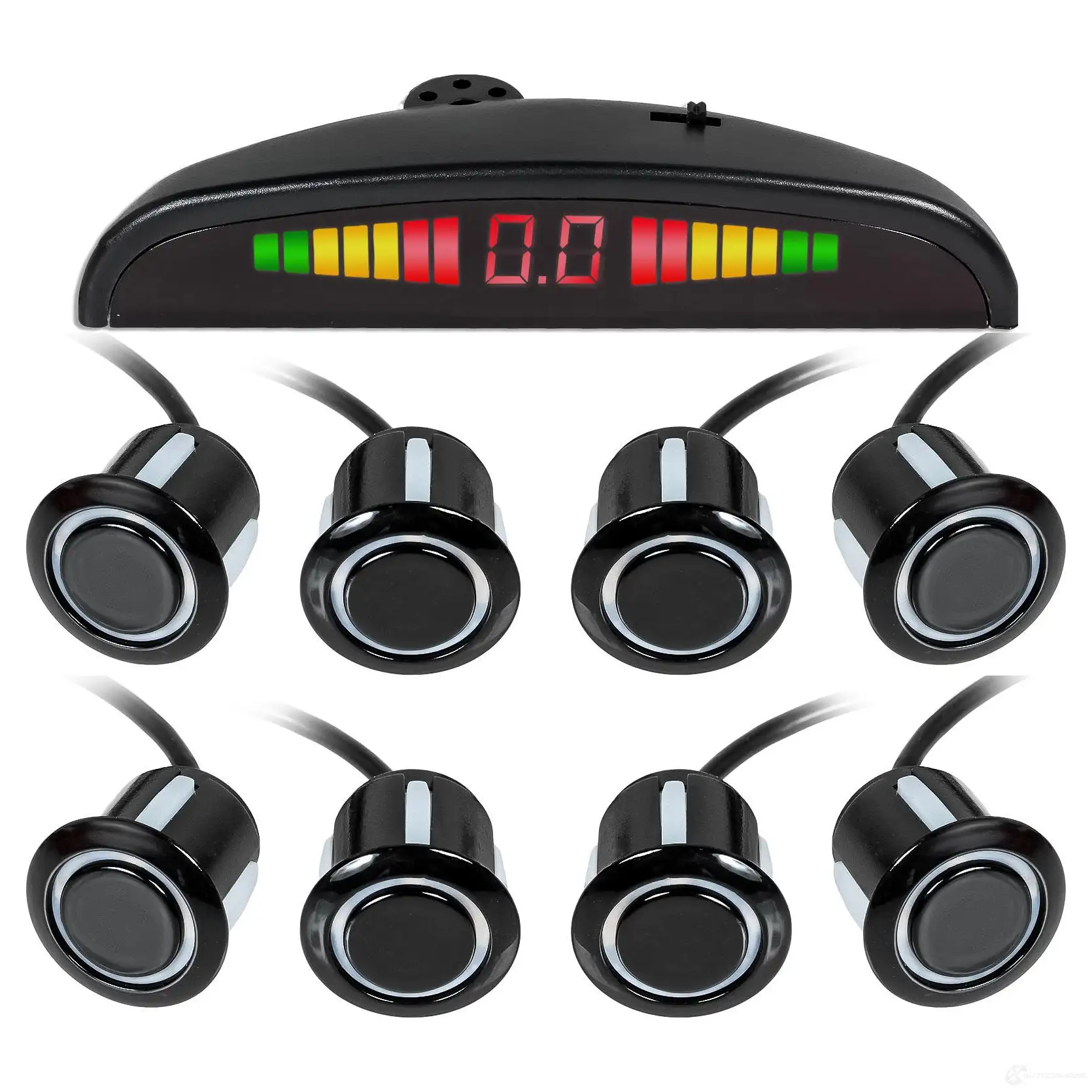Парктроник на 8 датчиков (черные), LED дисплей AIRLINE V3 24A 1438171407 aps8l02 изображение 1