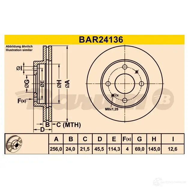 Тормозной диск BARUM bar24136 NRG 7S5X 4006633329859 2814439 изображение 2