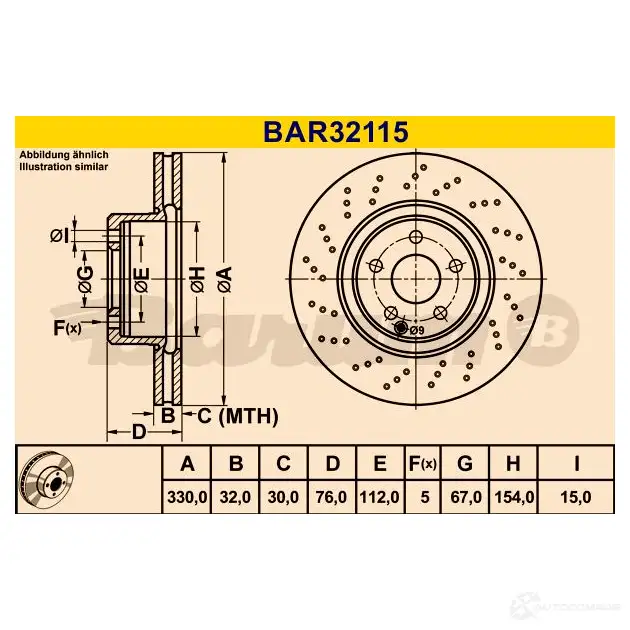 Тормозной диск BARUM 2814500 4006633341943 bar32115 IO4J N7 изображение 0