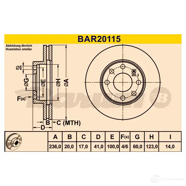 Тормозной диск BARUM HJK 3P bar20115 4006633324601 2814382 изображение 0
