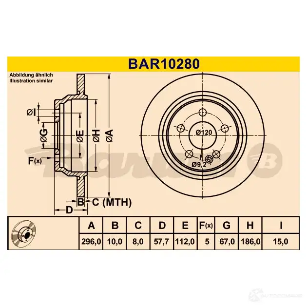 Тормозной диск BARUM C9N CMZS 2814324 bar10280 4006633379090 изображение 2