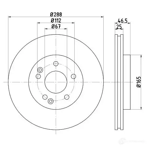 Тормозной диск BARUM bar25110 F6CTV V 2814455 4006633324755 - Изображение 1