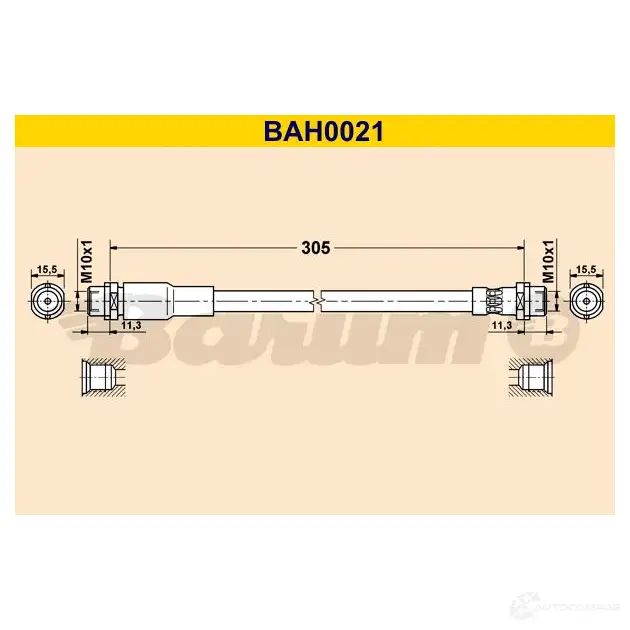 Тормозной шланг BARUM bah0021 4006633378192 N1H S7 2814260 изображение 0