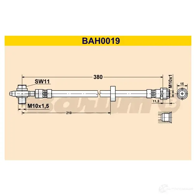 Тормозной шланг BARUM 2814258 CDX5 E 4006633378154 bah0019