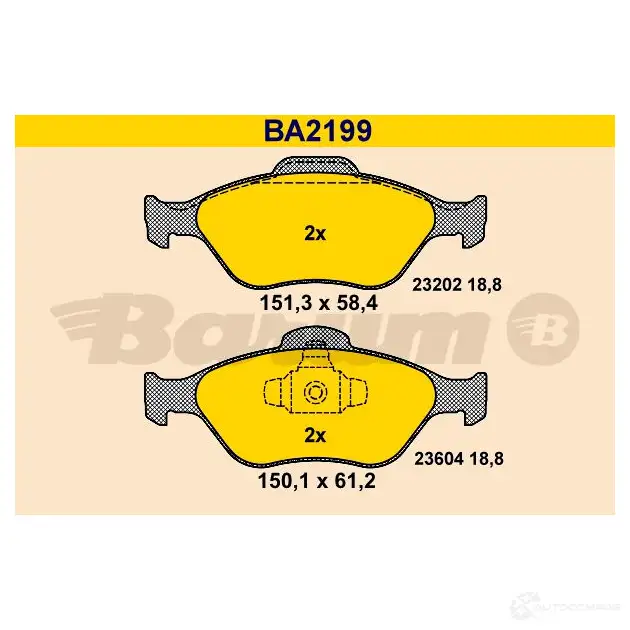 Тормозные колодки, комплект BARUM 23604 ba2199 2814056 2 3202 изображение 0