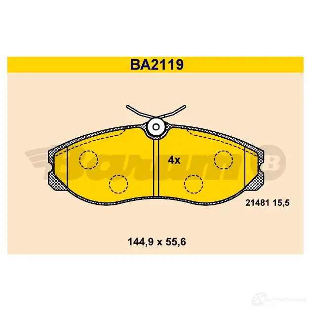 Тормозные колодки, комплект BARUM ba2119 2813997 2148 1 6HPXUZQ изображение 0