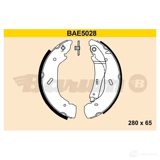 Барабанные тормозные колодки, комплект BARUM MM 0GO bae5028 4006633372312 2814227 изображение 0