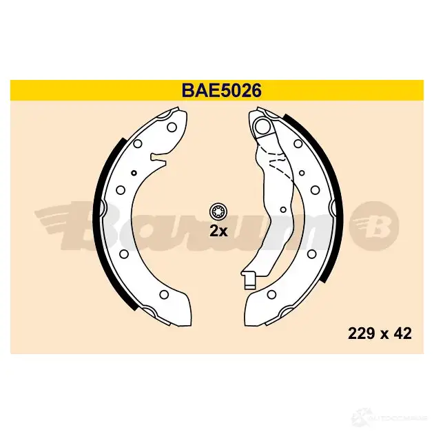Барабанные тормозные колодки, комплект BARUM bae5026 4006633372299 2814225 IPCK S