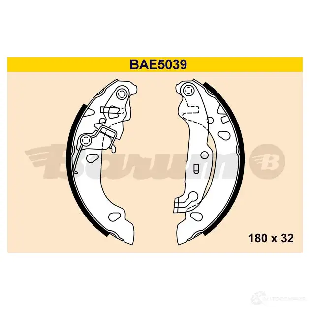 Барабанные тормозные колодки, комплект BARUM 2814238 Z 3IVI30 bae5039 4006633373364