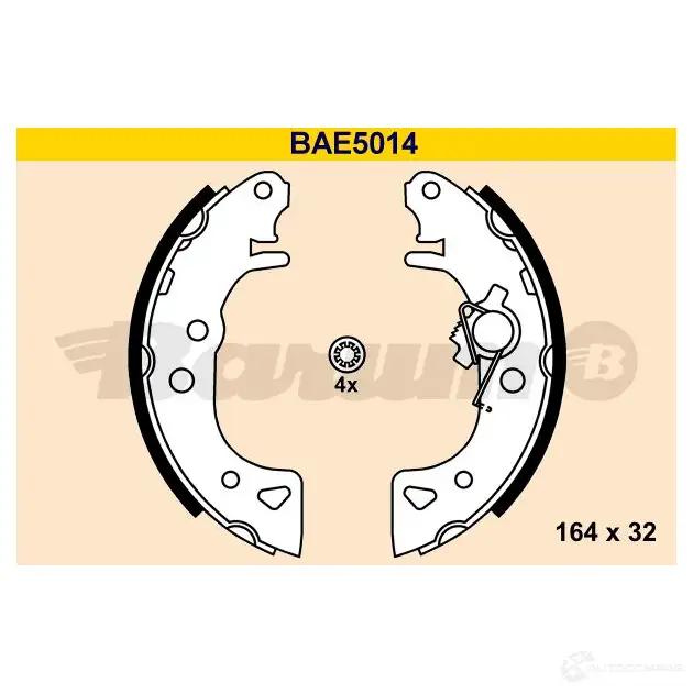 Барабанные тормозные колодки, комплект BARUM 4006633372176 2814213 EQO8 0 bae5014 изображение 0