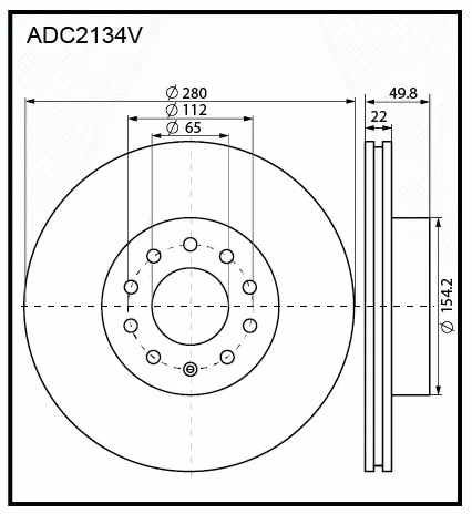 Тормозной диск ALLIED NIPPON C LWJY ADC2134V 1441276950 изображение 0