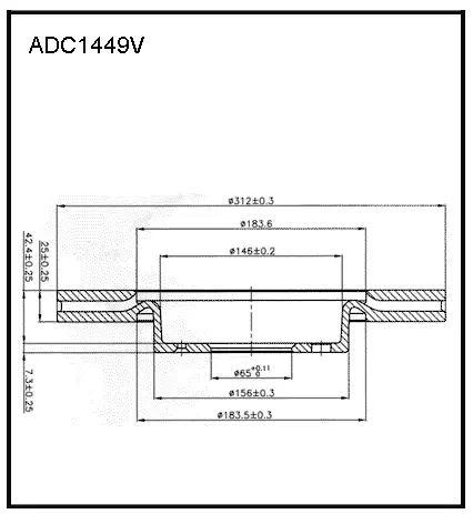 Тормозной диск ALLIED NIPPON 1441276953 ADC1449V BOGA A0 изображение 0