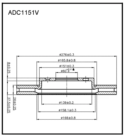 Тормозной диск ALLIED NIPPON 1441276983 R5R7 G ADC1151V