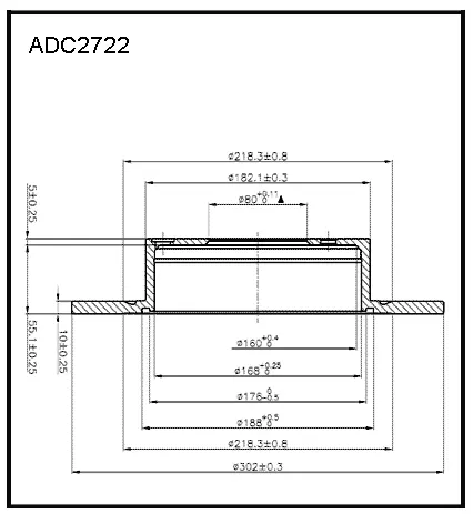 Тормозной диск ALLIED NIPPON 1441276992 ADC2722 2 KLDY