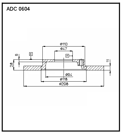 Тормозной диск ALLIED NIPPON 1441277034 ADC0604 4U ZD8