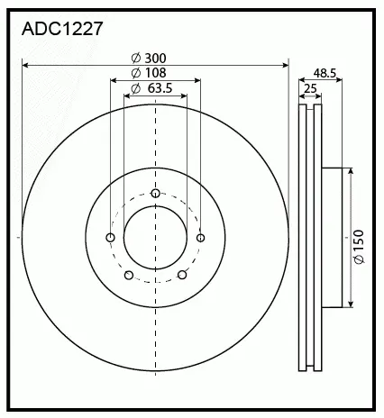 Тормозной диск ALLIED NIPPON 37RSS J1 1441277049 ADC1227V