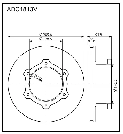 Тормозной диск ALLIED NIPPON UDH GAK ADC1813V 1441277073