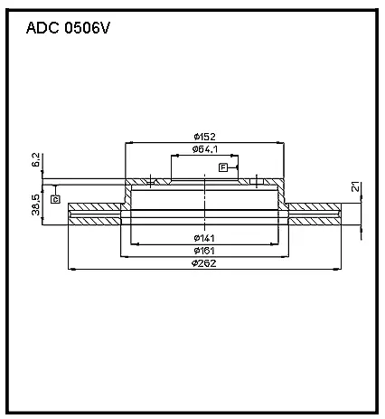Тормозной диск ALLIED NIPPON 1441277122 ADC0506V 58 2KH4O