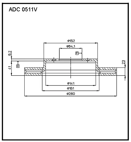 Тормозной диск ALLIED NIPPON 1441277127 3 2O2IP ADC0511V