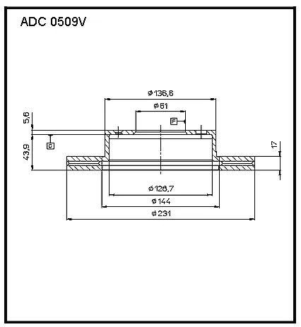 Тормозной диск ALLIED NIPPON ADC0509V 1441277130 DP 8GT