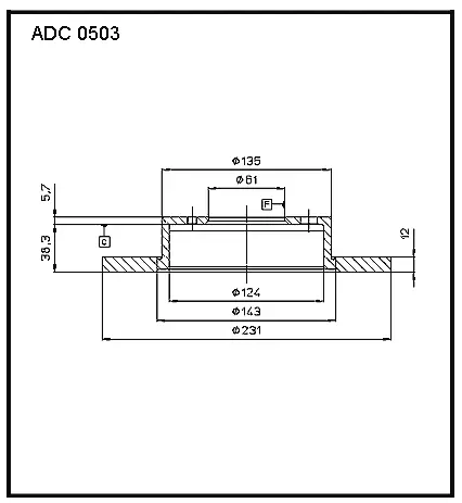 Тормозной диск ALLIED NIPPON S 5T2F 1441277132 ADC0503