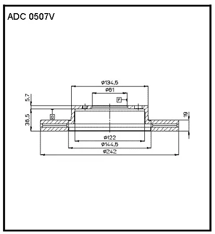 Тормозной диск ALLIED NIPPON ADC0507V 1441277134 FO RD4