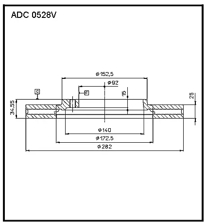 Тормозной диск ALLIED NIPPON 7 KG82E 1441277142 ADC0528V