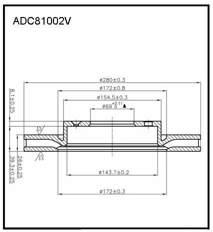 Тормозной диск ALLIED NIPPON 8DVE AM 1441277151 ADC81002V