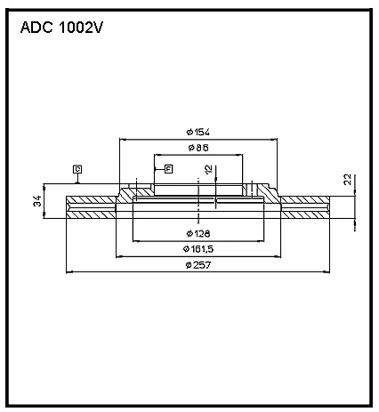 Тормозной диск ALLIED NIPPON ADC1002V 1441277156 VQUUK S
