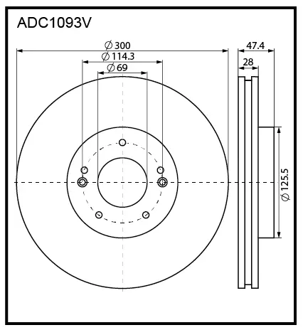 Тормозной диск ALLIED NIPPON P5HI I ADC1093V 1441277162