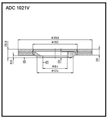 Тормозной диск ALLIED NIPPON ADC1021V 1441277164 F9 FOQ