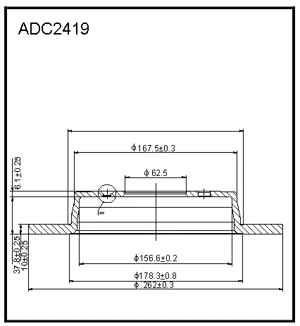 Тормозной диск ALLIED NIPPON ADC2419 1441277165 N38Q V6