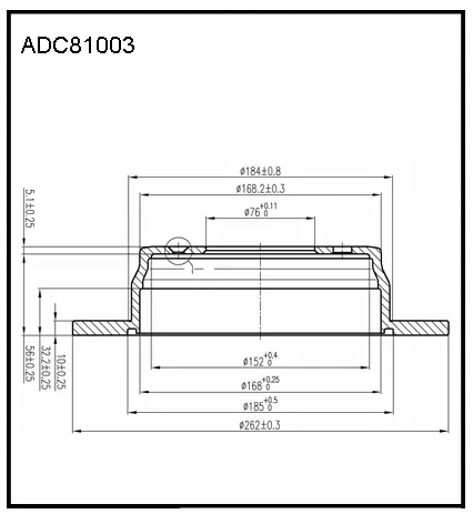 Тормозной диск ALLIED NIPPON 1441277166 L EUTG ADC81003