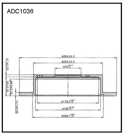 Тормозной диск ALLIED NIPPON 1441277170 V LG9P ADC1036 изображение 0