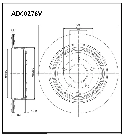 Тормозной диск ALLIED NIPPON 1441277177 O JPVQ ADC0276V изображение 0