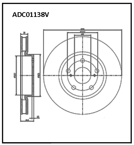 Тормозной диск ALLIED NIPPON 1441277212 ADC01138V 3I NAR изображение 0