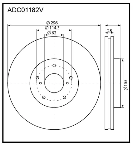 Тормозной диск ALLIED NIPPON 1441277214 ADC01182V M5Y 4LP