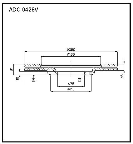 Тормозной диск ALLIED NIPPON O 1VRJ5 1441277222 ADC0426V изображение 0