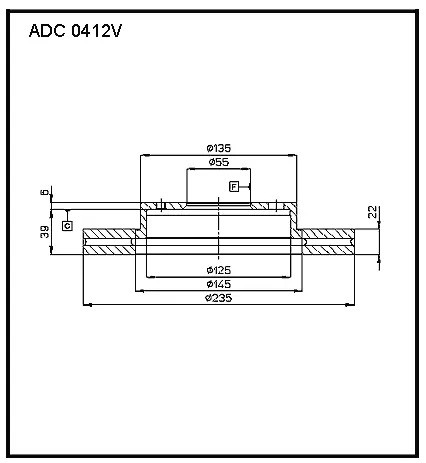 Тормозной диск ALLIED NIPPON 1K MJOMD ADC0412V 1441277224