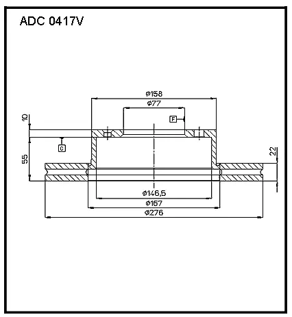 Тормозной диск ALLIED NIPPON 7EY FD9M ADC0417V 1441277235
